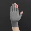 ถุงมือกันลื่นแบบส่งด่วน - เปิดปลายนิ้ว 3 นิ้ว - สีเทา