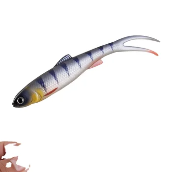 TCE 14cm 11g Bionic Forktail Bottom Bait Soft PVC Lure for Trout Bass Grouper-2-Piece Pack (13 Colors) – Soft Lure – view 3