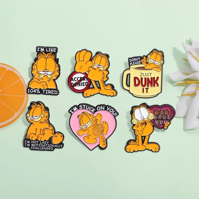 Cute Collection Orange Cat Garfield Brooch - Perfect Gift