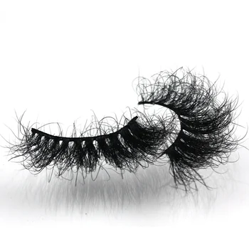 F2 2021 Mink Strip Eyelashes 3D Mink Lash Vendor Natural Real Fluffy Curl 25mm