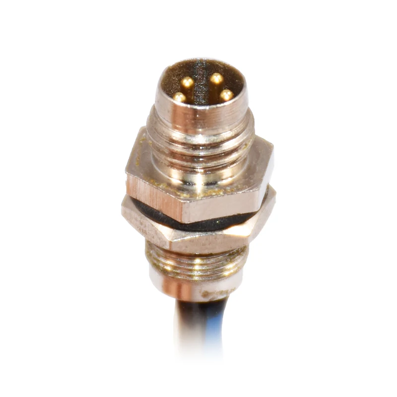 CuZn TPU ISO M8 M12 Waterproof Panel Mount Socket Connector Female Straight 20cm Pigtail