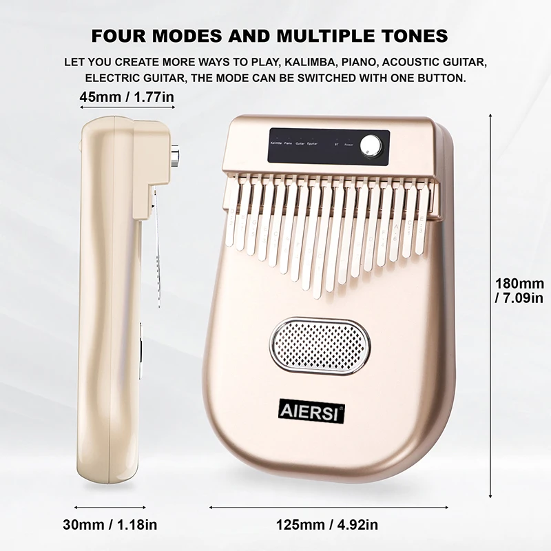 Kalimba électronique Intelligent 17 Touches – Portable, 4 Modes (piano, Guitare…), Batterie Rechargeable, Pour Débutants