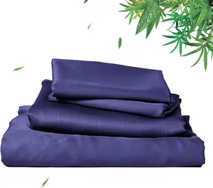 Wholesale Bamboo Fiber 300TC Sateen Bed Sheet Set 100% Organic Bamboo Duvet Cover Set