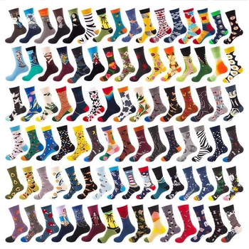wholesale funny crazy colorful men fashion dress cotton fancy socks happy socks