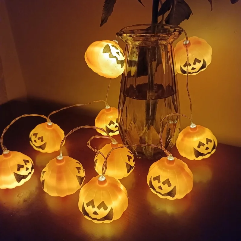 Low Voltage Always Lighting Warm Led Lights Festival Party Decorations Battery Operated 20 Led Halloween Pumpkin String Lights