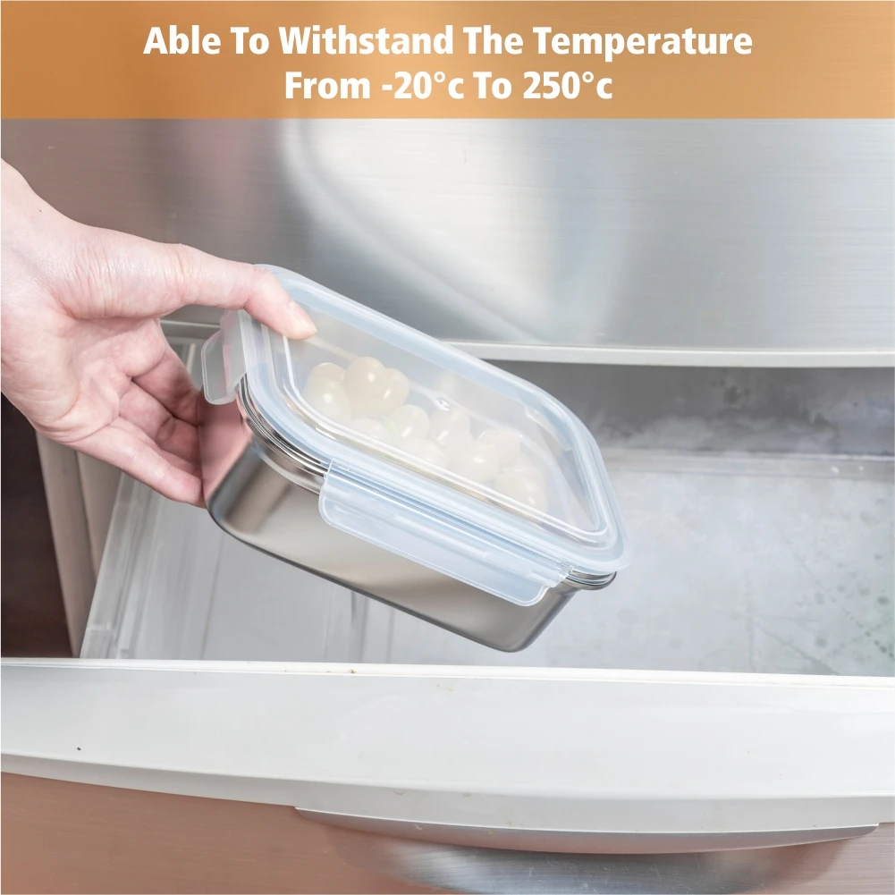 Stainless Steel Container For Microwave Safe,2pc Set Reusable Lunch Box Stainless Steel Lunch