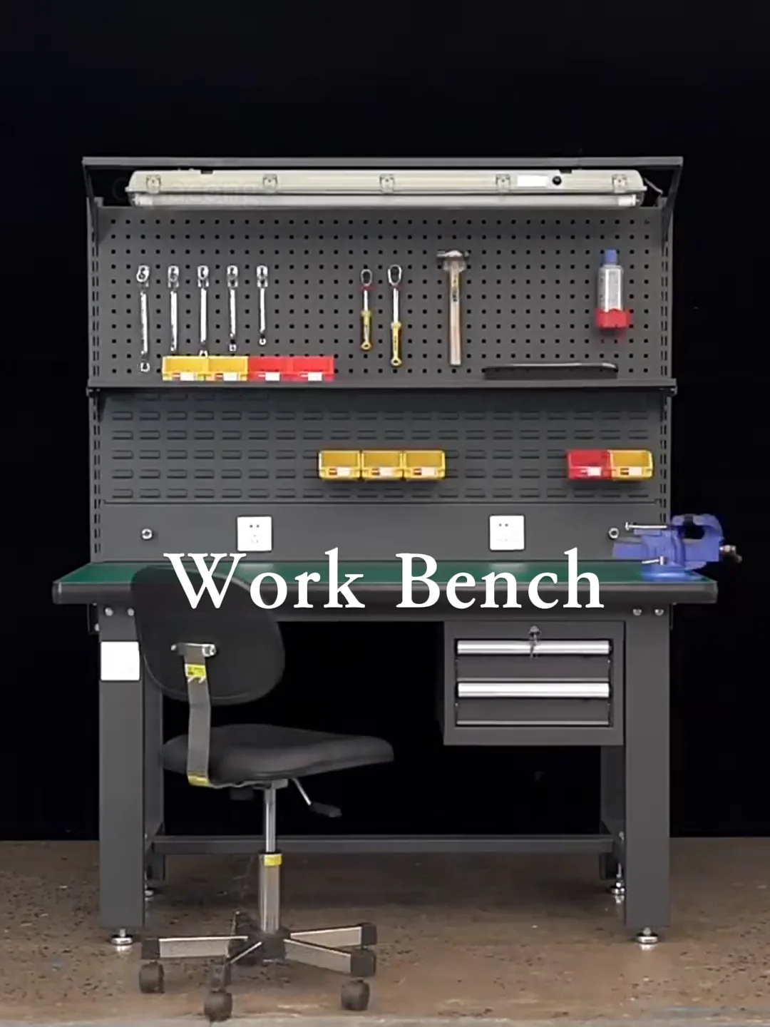 Heavy Duty Tool Organizer Workbench For Dewalt - 500LB Capacity, Rolling Cart With Battery Holder & Shelves