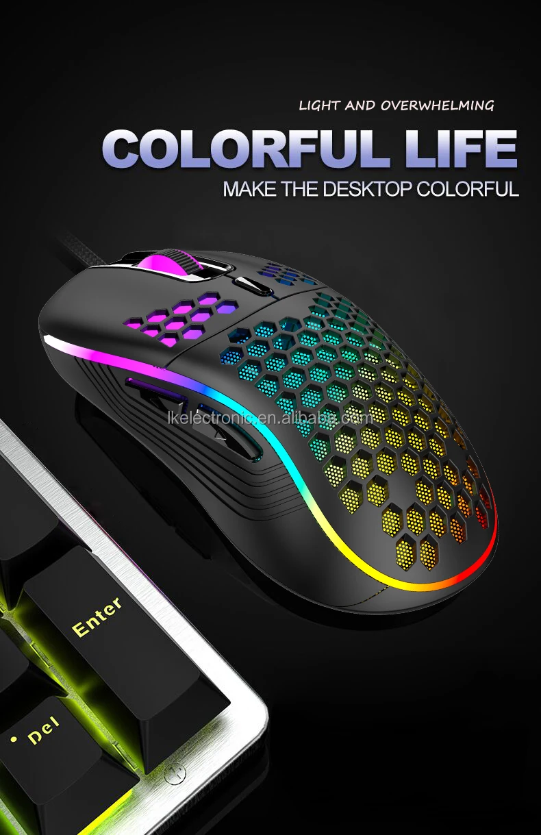 Top Selling mouse Computer Accessories Lightweight Honeycomb Gamer Programable USB Wired Gaming Mouse