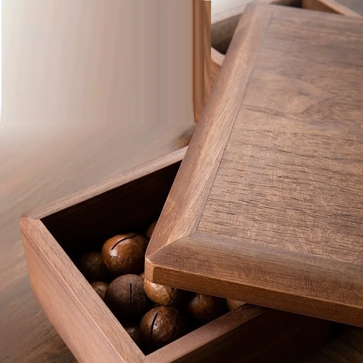 Multifunction Wooden Storage Box with Lid - Dried Fruit & Candy