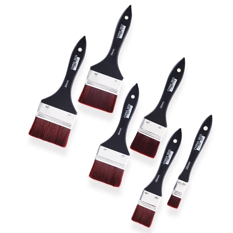 Customize Premium 2cm 3cm 5cm 8cm Flat Synthetic Hair Painting Brush