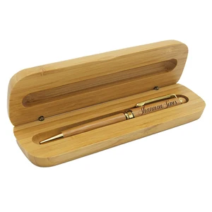 Luxury Business Wood Pen Set High Quality ECO Friendly Gift Set Custom Logo Laser Engraving Bamboo Ball Pen with Bamboo Box