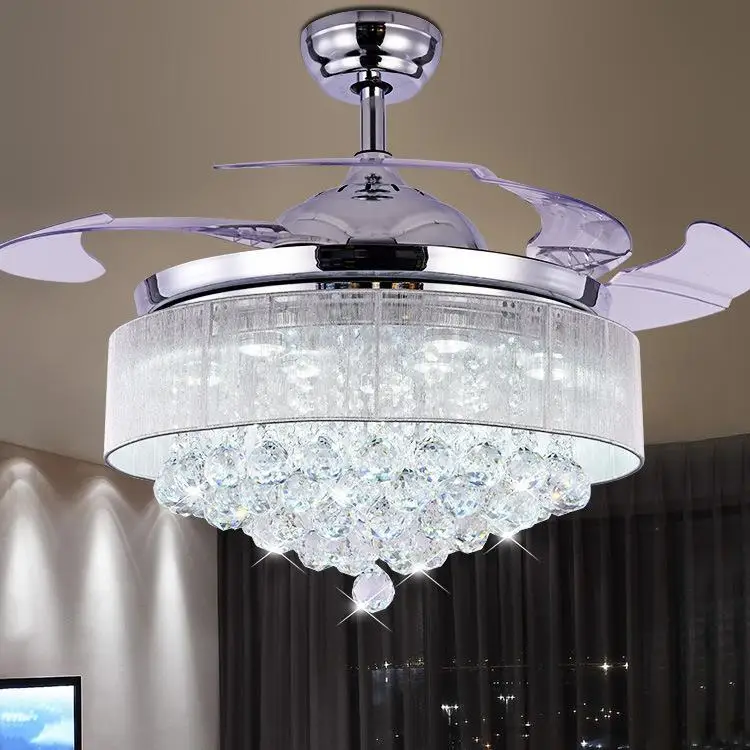 product modern luxury crystal ceiling fan light with switchable led ceiling fan light-4