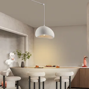 Wabi-sabi Japanese-style Modern Adjustable Height 3000K LED Hanging Pendant Light for Home Restaurant & Hotel Use