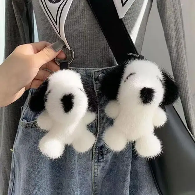 Mini Cartoon Puppy Artificial Mink Soft Plush Toy Wholesale Small Plush Toy With Special Backpack Pendant