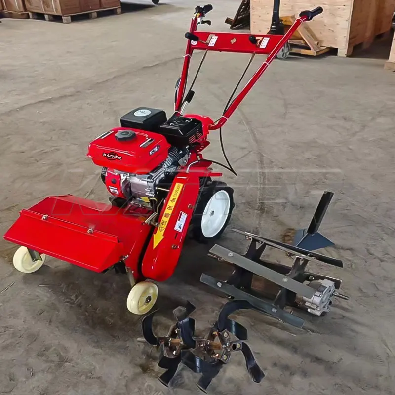 KATHER Aratro Rotativo Agricolo Multifunzionale Weeder a Motore a Scoppio Tagliaerba per Irrigazione Sarchiatura e Scasso