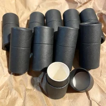 100% plastic free matt black cardboard lip balm tube push up paper container mini size 5g 20x40mm lip balm paper tube