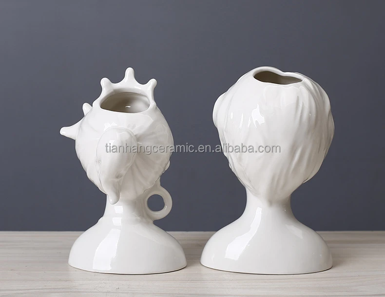 Nordic style porcelain Couples body Statue Ceramic Flower Vase for wedding Gifts Home Office Decor.jpg