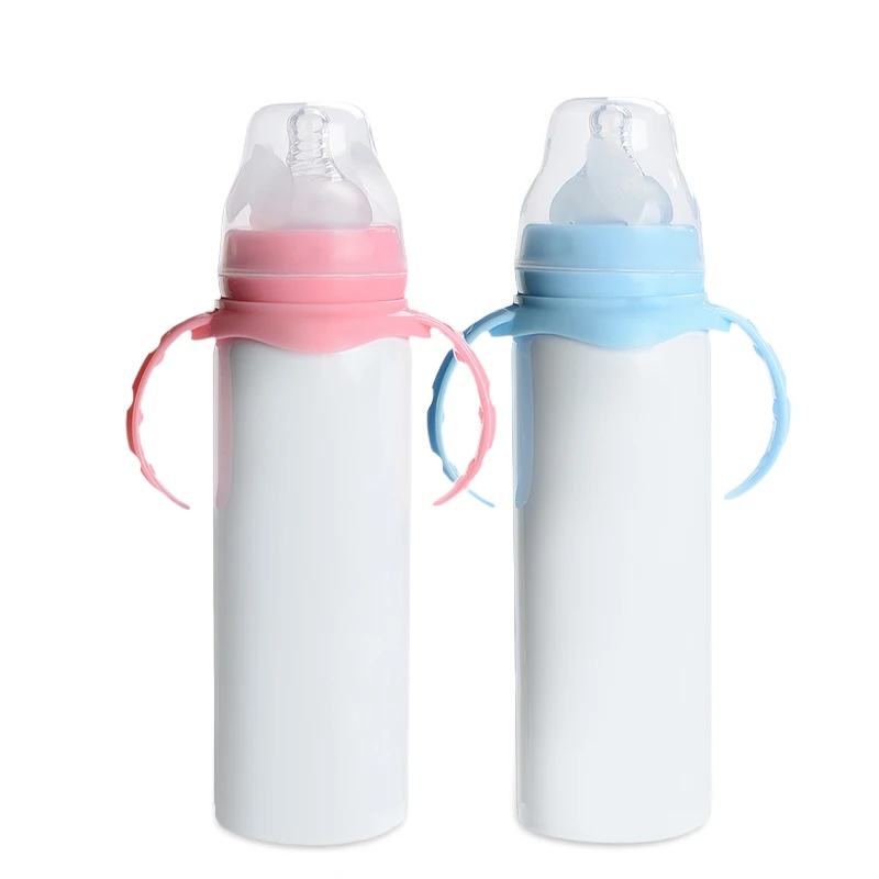 8oz Straight Pink Baby Bottle Sublimation Tumbler