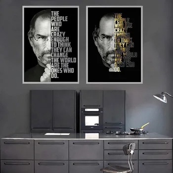 Inspirational Portraits of Steve Jobs characters Quotes Wall Art Pictures Canvas Painting For Home Decor Cuadros Office Room
