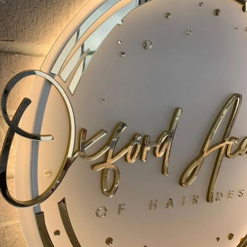 Пользовательский светодиодный логотип магазина металлическая подсветка слово наружная вывеска светящийся фон настенный