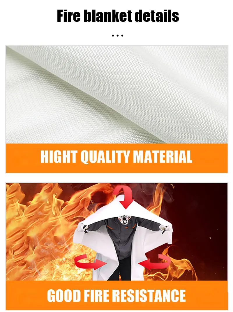 Soft And Smooth Texture Fire Blanket Fiberglass Fire Emergency Blanket