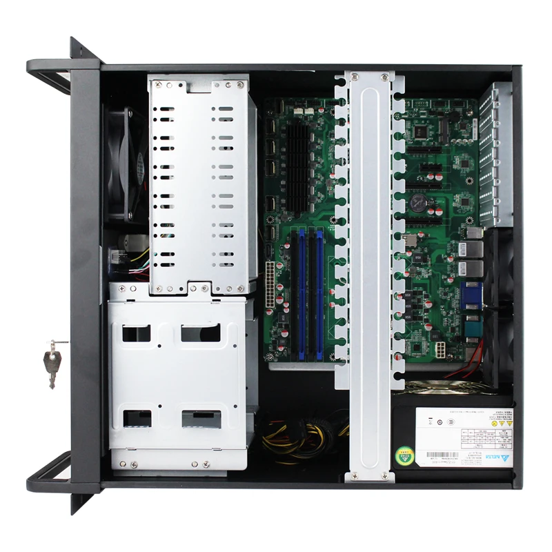 OEM Black 4U Industrial Computer Case 8*3.5Inch Hdd Bay Atx Server Case ...