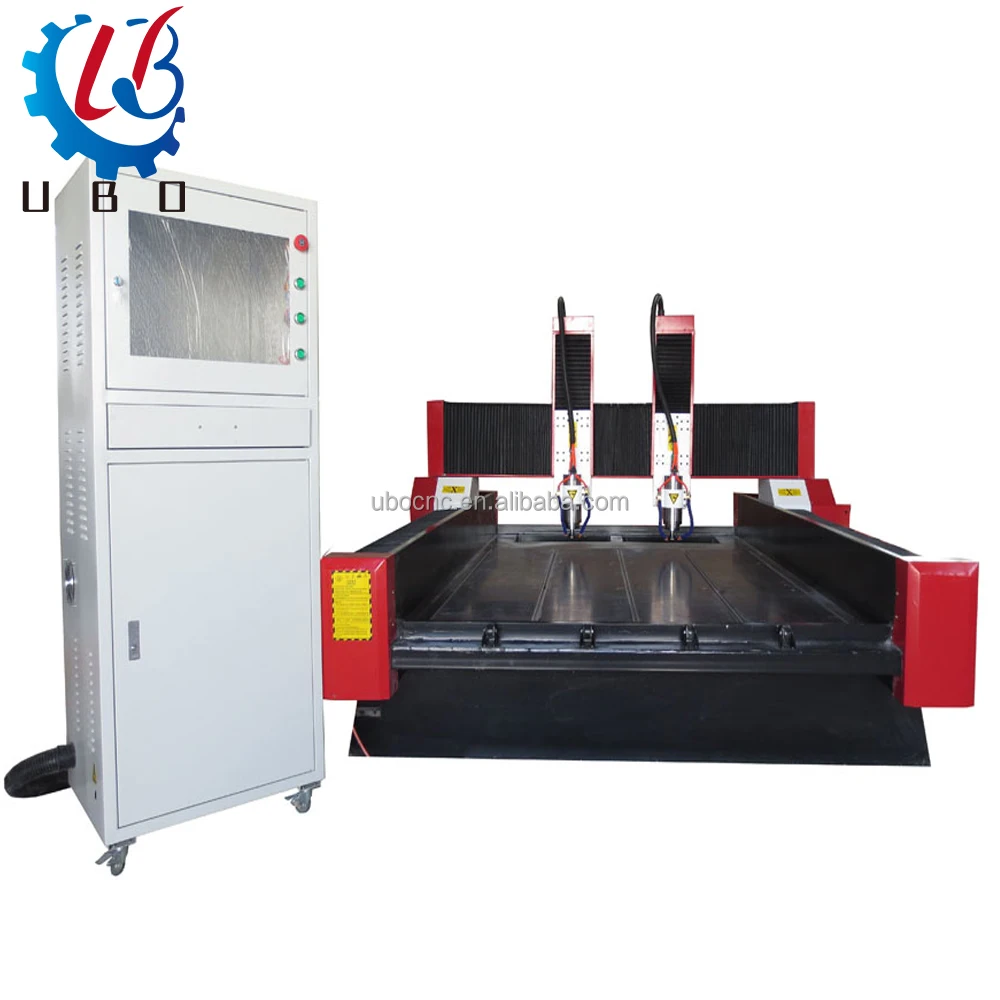 Double Spindles 3 Axis Stone Carving Router Machine for Granite Glass ...