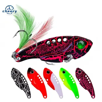 CHEERY 55mm 11gram Sink Vib Fishing Spinner Bait Blades 8 Color Meta Lure for Largemouth Trout for Ocean Boat River Lake Fishing – Lure – view 2