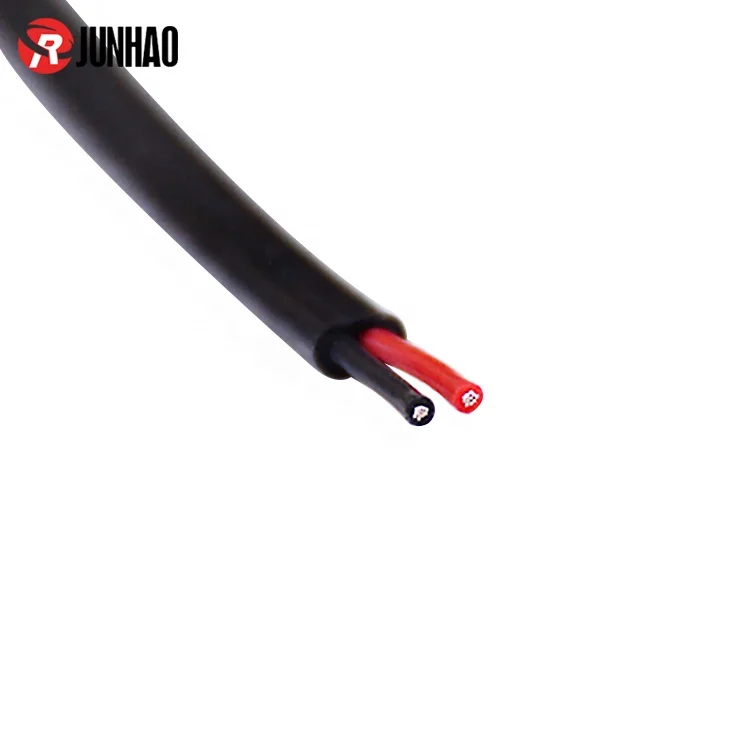 High Temperature 2 Core Flexible Custom Flat Cable Silicone Rubber Coated Electric Flat Cable 10AWG