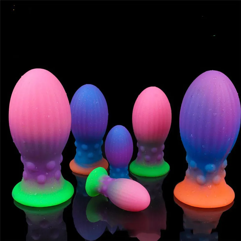 Colorful Luminous Realistic Dildo Juguetes Para Sexo Anal Expand Glow in  the Dark Adult Anal Toys Silicone Butt Plug