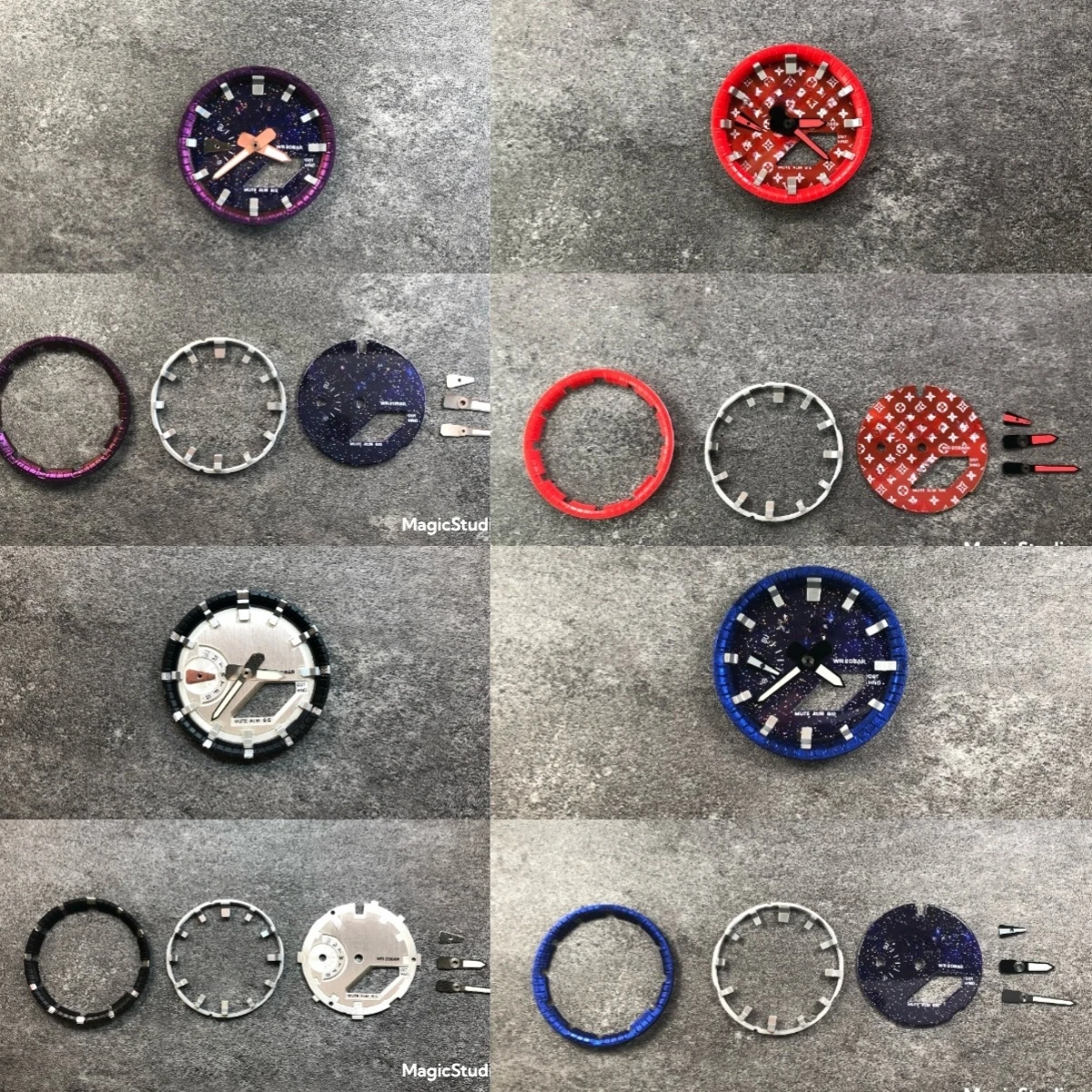 Colorful Face Set Watch Dial 4 In 1 Inner Ring Marker Watch Hand Dial