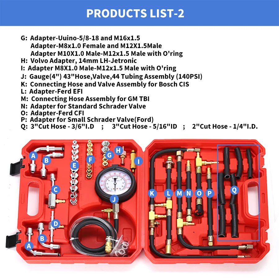 Full System Tu Deluxe Manometer Fuel Injection Vacuum Pressure