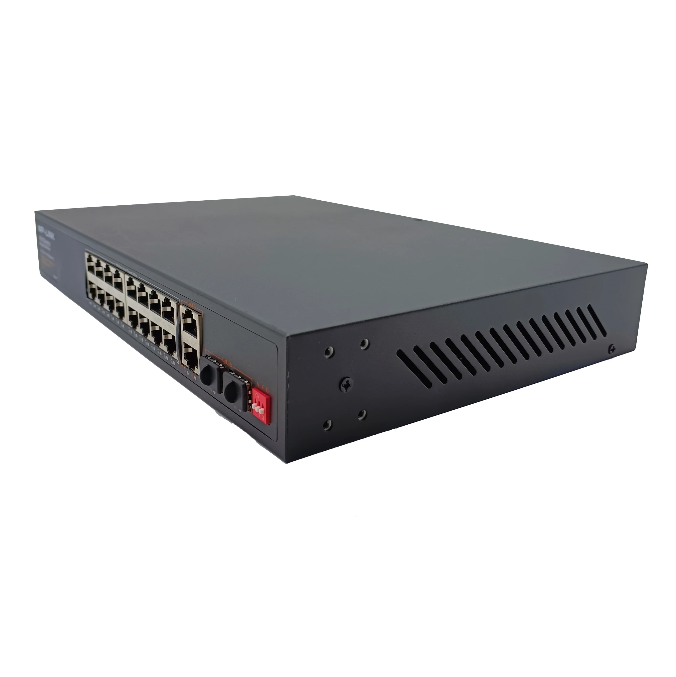 250m Long Distance 20-port Gigabit Uplink Ai Poe Switch 10/100mbps 200w ...