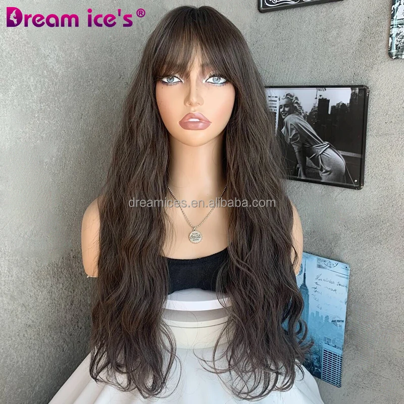 Wholesale Synthetic Wigs Whole High Quality ynthetic Brown Wigs Long Curly Heat Resistant ynthetic Hair Glueless Kinky Wave for Women Wig 1 Piece