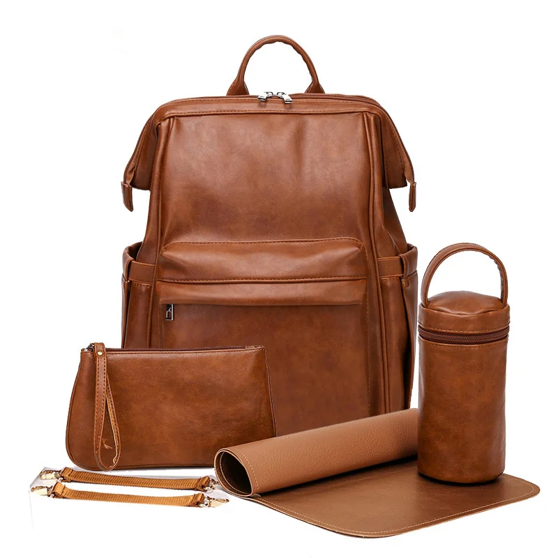 leather mom backpack