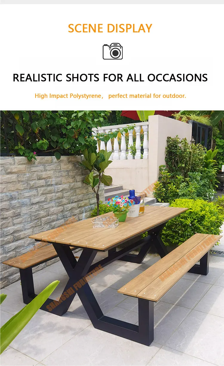 Patio Picnic Table Outdoor Bench Dining Room Table And Chairs Plastic ...