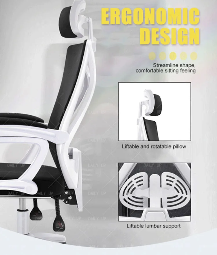ergonomic mesh office chairs with headrest and footrest modern office chair office chair ergonomic Door to door price
