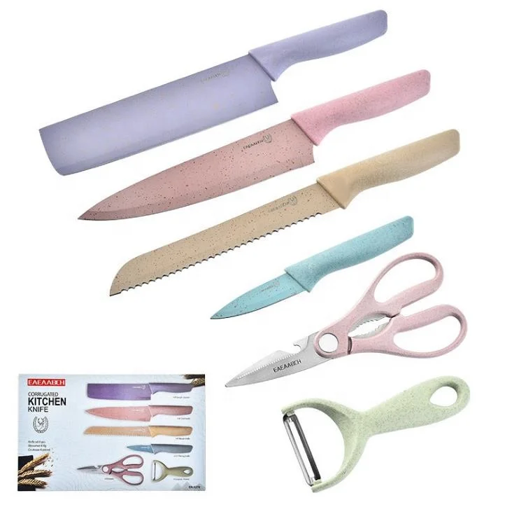 6 Piece Knife Set Assorted Colours Pink / Blue 6702 (Parcel Rate) – [C3]  Manchester Wholesale