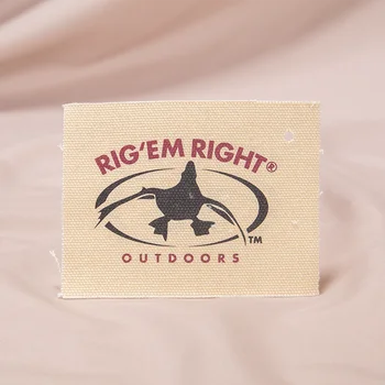 Print Label Manufacturer Custom Screen Printed  Cotton Canvas Labels For Jackets