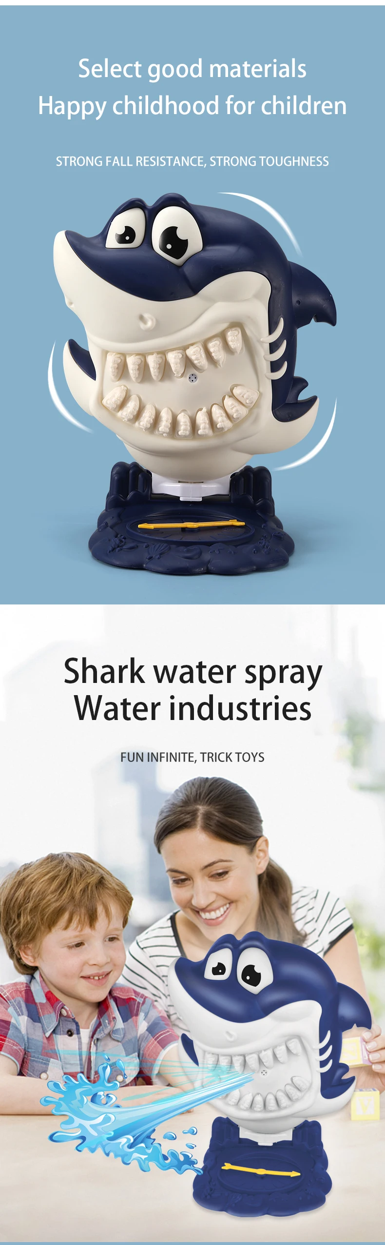 2023 Interactive Entertainment Toys Shark Spray Water Kids Desktop Game