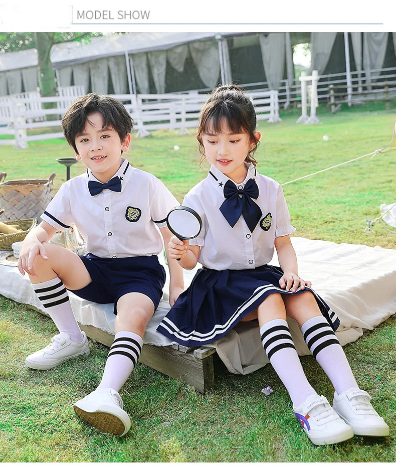 Custom School Uniform White Shirt Female Student Uniform Kindergarten