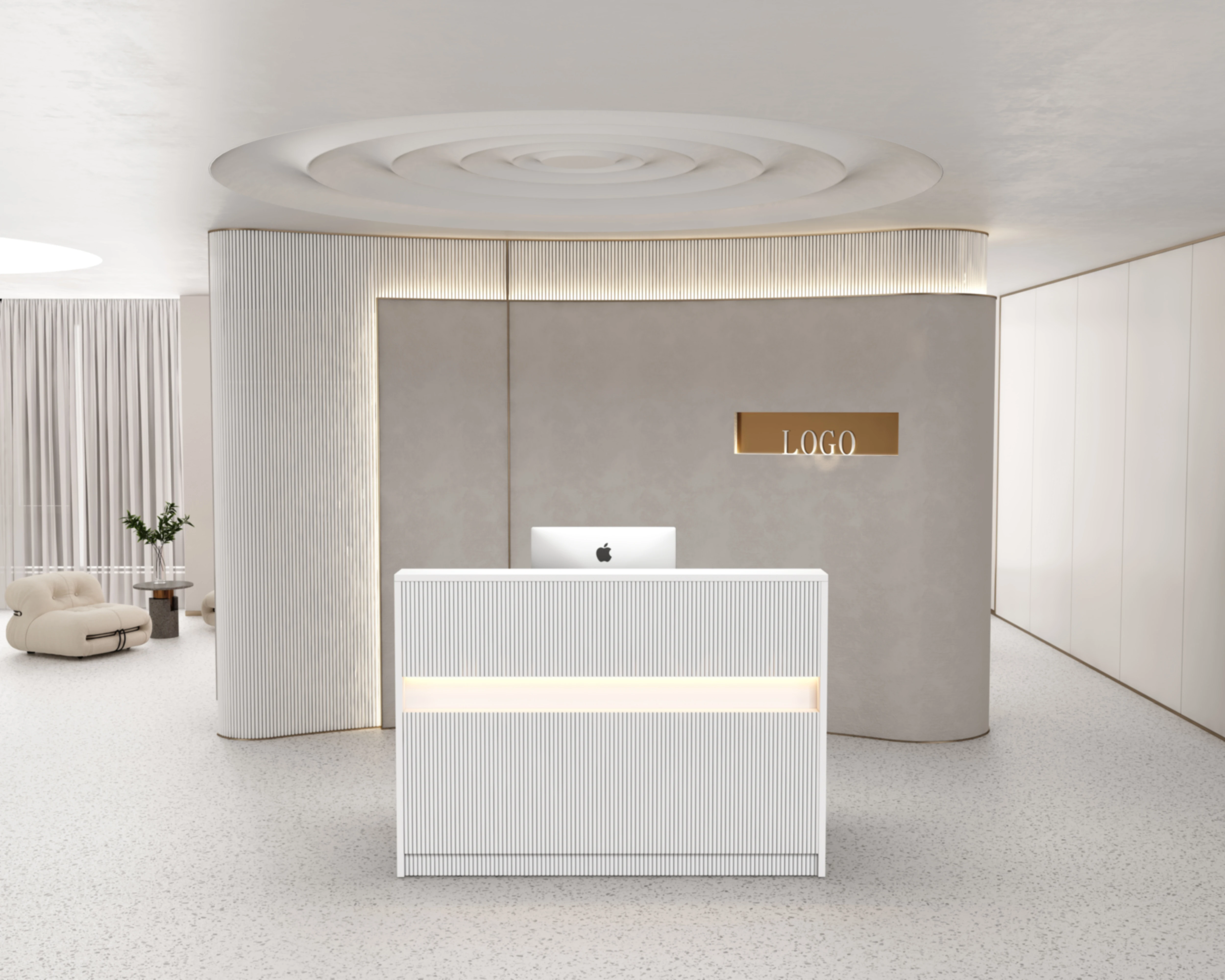 2025 Custom Modern Simple Bar Reception Small Store Front Desk Cash Register Baking Paint Beauty Small Salon Consultation Desk