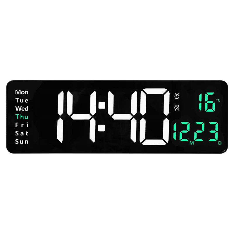16" Led Wall Clock Two Sets Of Ringing Temperature Date Week Time Buy