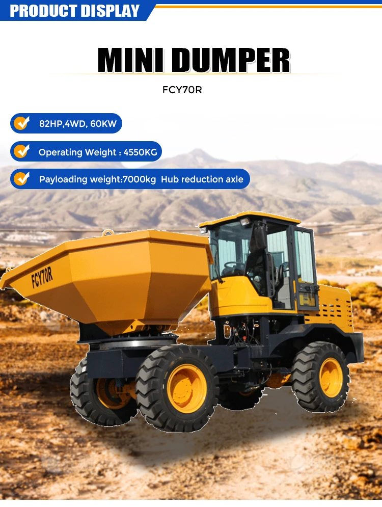 Mini Truck Small Dump 4x4 Mini Articulated Diesel Dump Four Wheel Mini