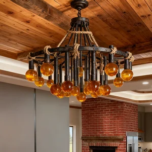 Vintage American-Style Copper Chandelier  Modern Luxury Chandelier Light for Home Light Restaurant Lighting Bar Lighting