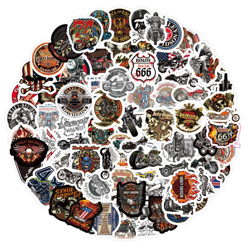 ZY0503C 50pcs High Quality Harley Motorcycle Sticker PVC Vinyl