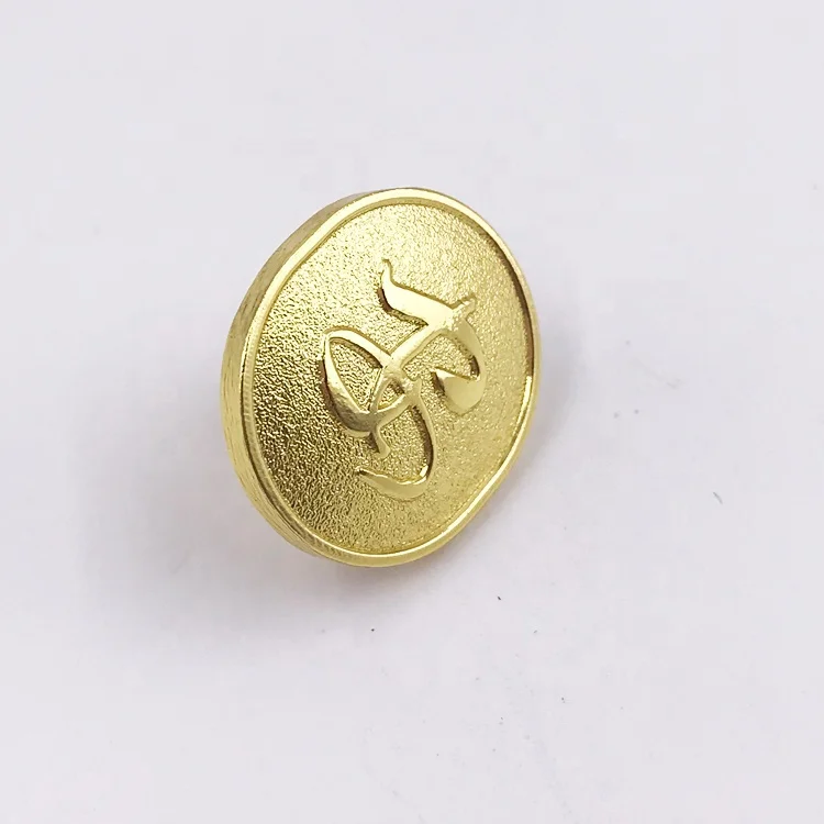 High Quality Custom Gold Pins Luxury Clasp Pin Back Gold Badges Embossed Text  Domed Enamel Pins