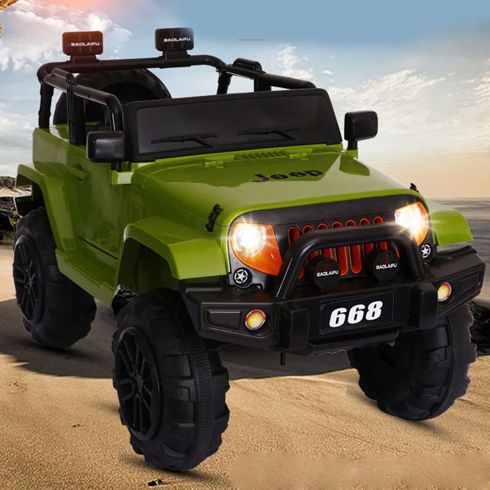 Children Electric Battery-Powered Four Wheel 4WD off Road Remote Control Ride on 5 to 7 Years Unisex Large Size for Toy Car