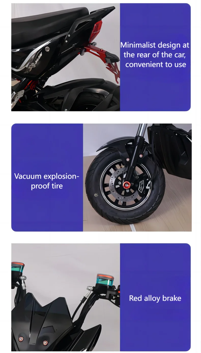 Electric Vehicle Adult Pedal Electric Scooter Highspeed 60v 72v 3000w Electric Motorcycle 2023