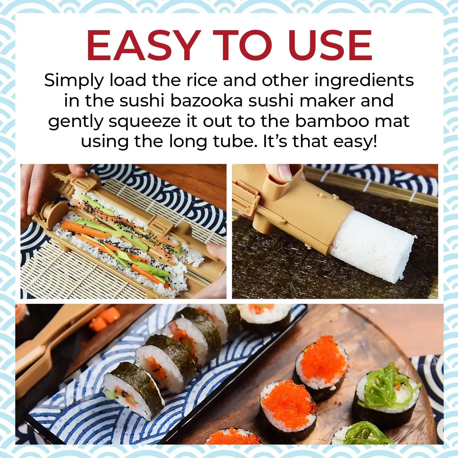 Beginner-Friendly DIY Sushi Maker Kit Plastic Sushi Roller With Boat Shape Pattern for Home Use and Rice Rolling